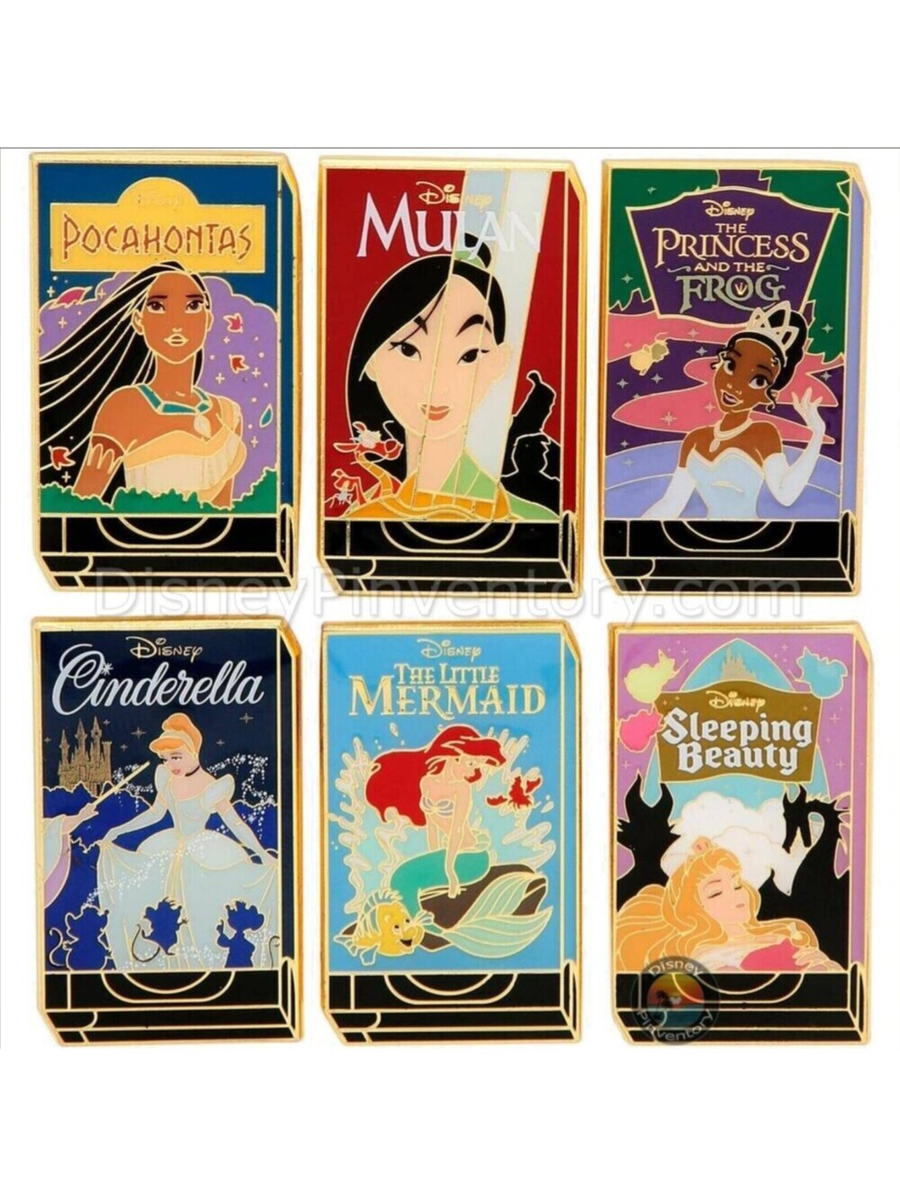 Disney Princess VHS Case Blind Box Pin COMPLETE SET OF 6 - Loungefly 2024